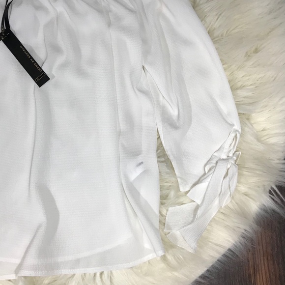 I Jeans by Buffalo off shoulder white blouse size M NWT - Picture 6 of 6